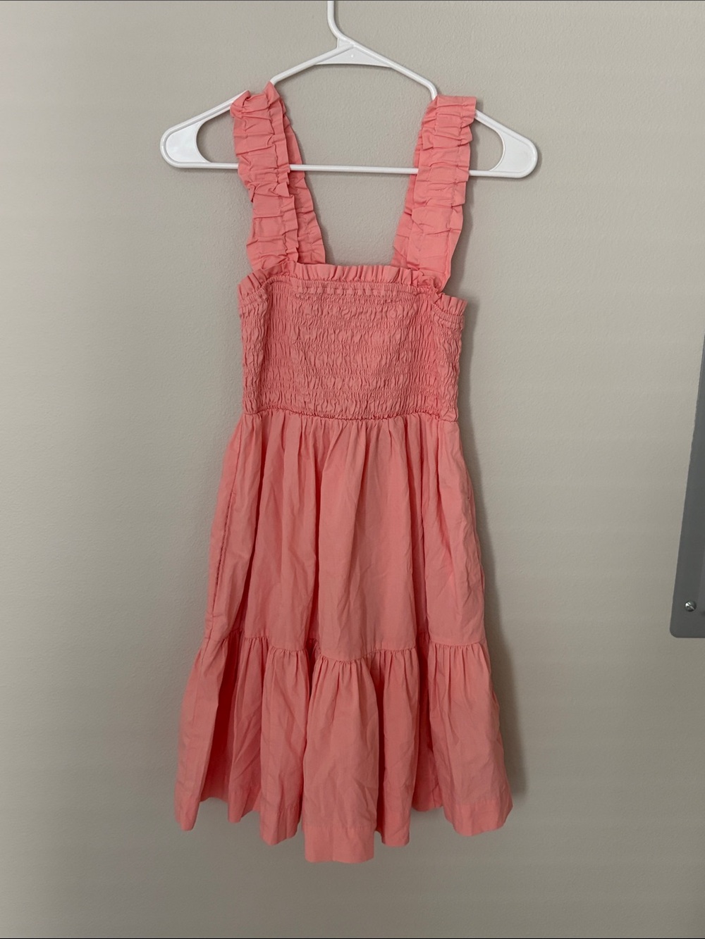 Abercrombie & Fitch Coral Pink Smocked Mini Dress